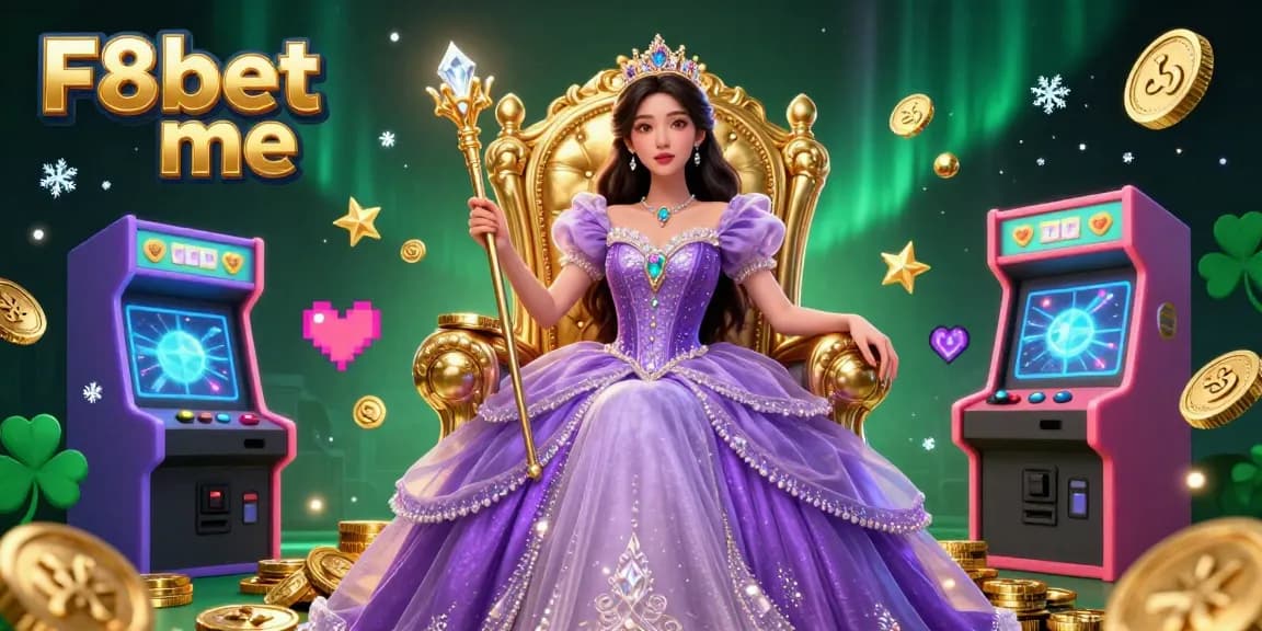 Win big at F8bet me with a thrilling gaming scene featuring a royal theme and vibrant casino elements.