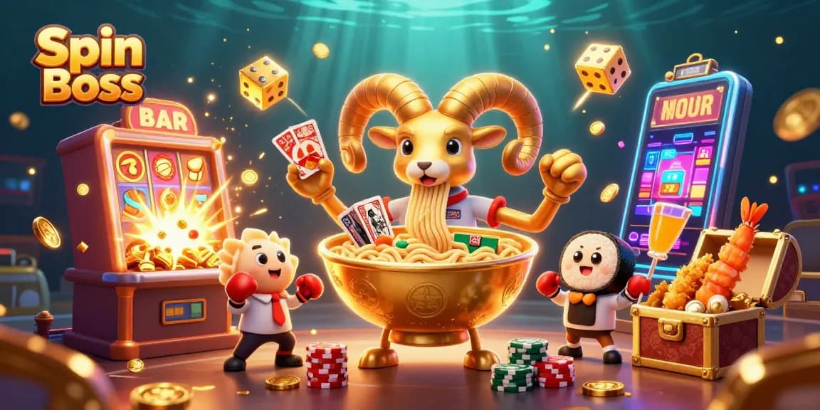 Spin Boss offers an enchanting casino scene with vibrant characters, dynamic game elements, and engaging atmosphere.