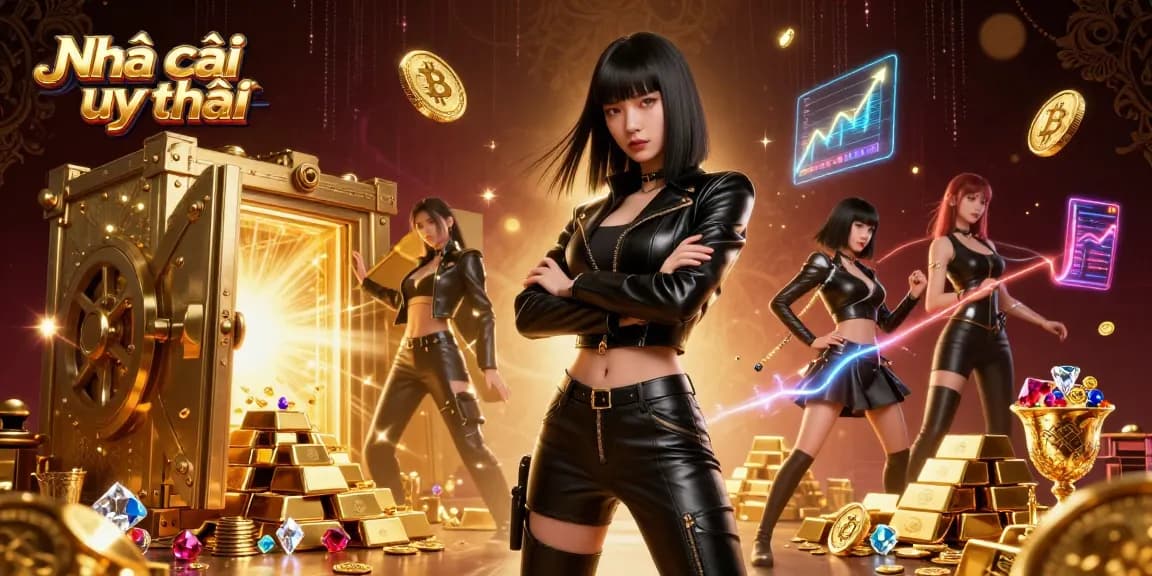 Engage with Nhà cái uy tín in a stunning 3D illustration of casino excitement and gold treasures.