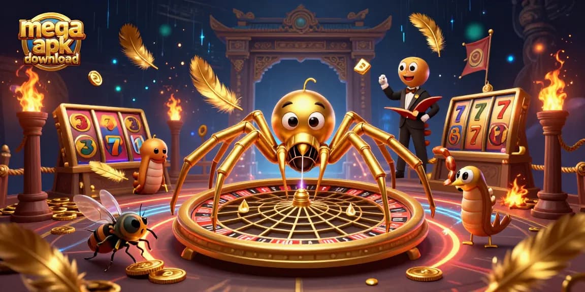 Experience exciting gameplay with the mega apk download featuring vibrant slots, golden spider, and thrilling bets!
