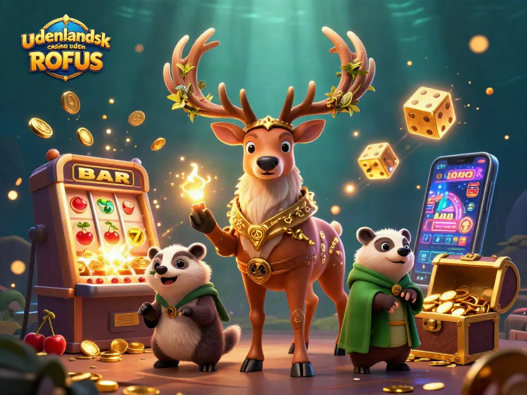 Experience the excitement of udenlandsk casino uden ROFUS with this vibrant, dynamic 3D casino illustration.