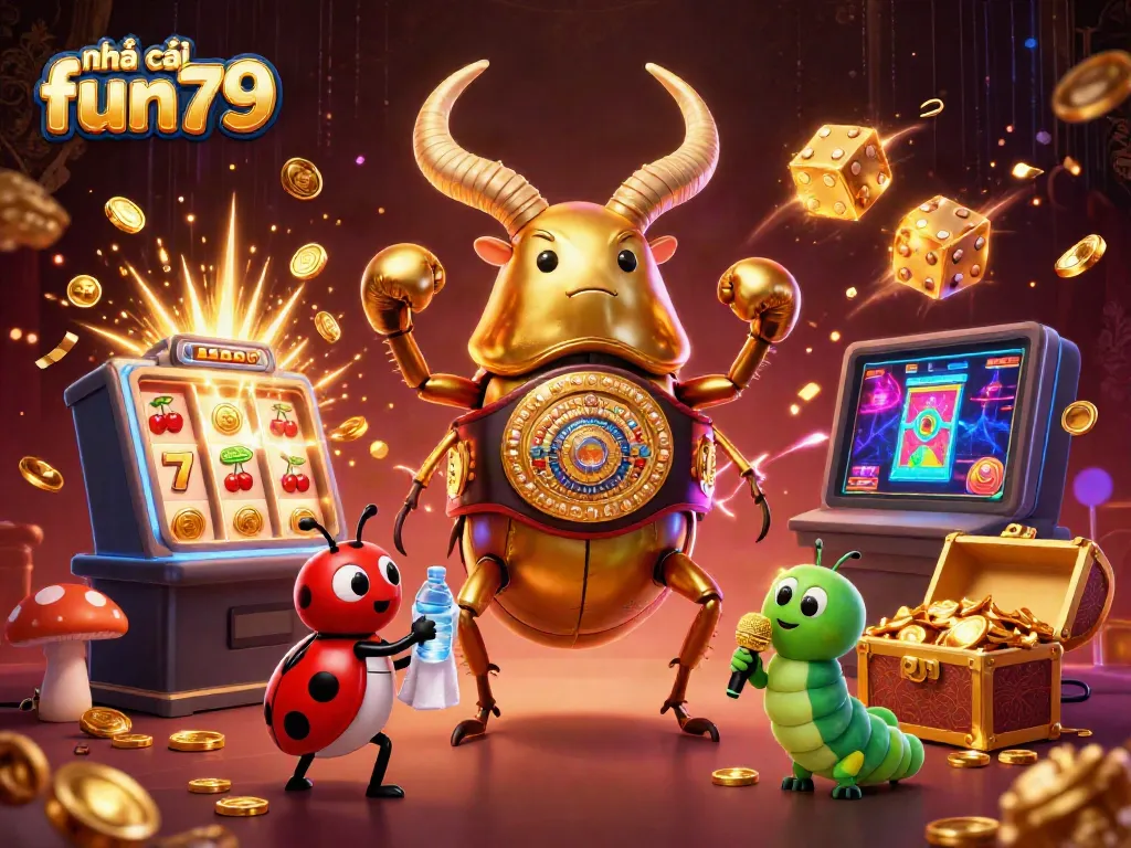Engaging scene showcasing the excitement of nhà cái fun79 with characters and casino elements