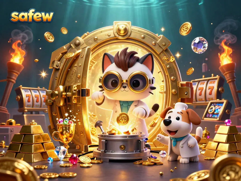 Engage in a thrilling casino adventure with Safew as mad scientist cat and dog create a gold-coin machine.