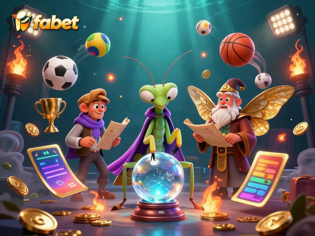Engage with fabet's vibrant gambling scene featuring diverse sports elements and whimsical characters.