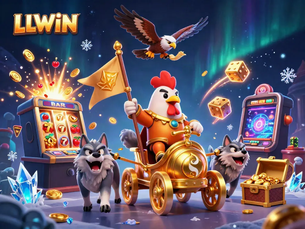 Experience jackpot excitement at LLWIN with dynamic casino scenes and characters roaring to victory.