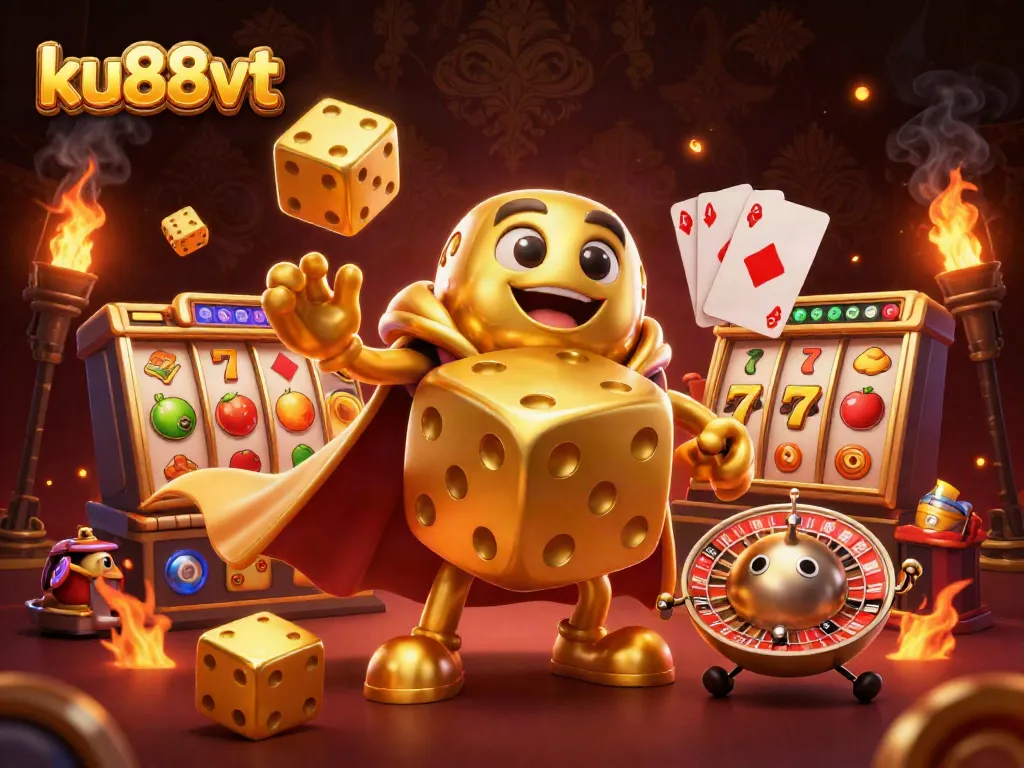 Engage in action at ku88vt with an exciting 3D casino scene featuring luck and excitement.