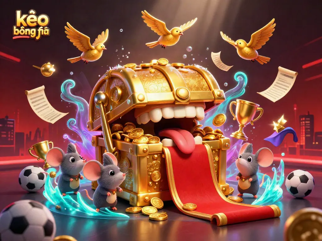 Watch the exciting kèo bóng đá scene come alive with cartoon elements and dynamic sports betting action!