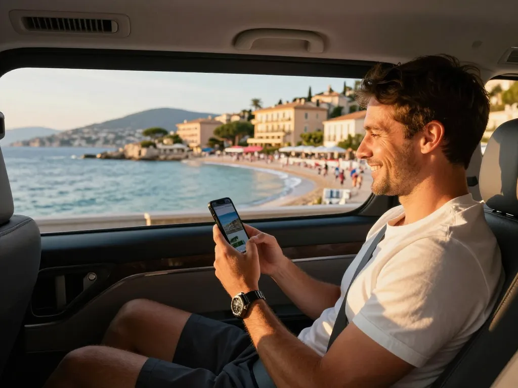 Découvrez le luxe de Taxi Saint-Tropez avec des vues côtières pittoresques et un service premium.
