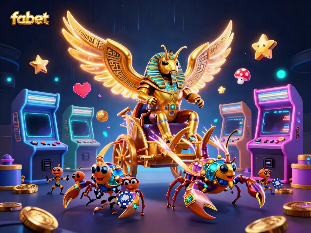 Engaging scene depicting fabet's thrilling online gaming environment with vivid characters and casino elements.