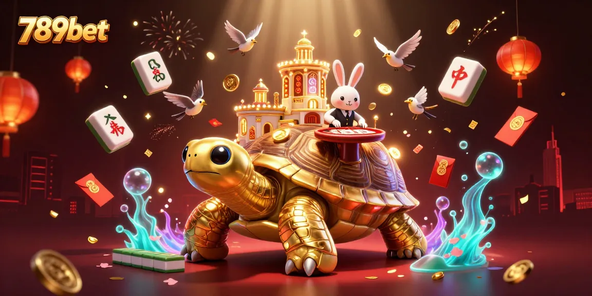 Experience thrilling wins at 789bet with our vibrant casino adventure featuring a golden tortoise and lively dealer.