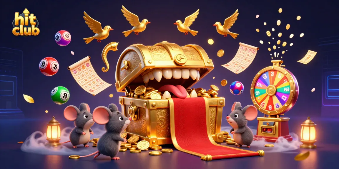 Engage with the hit club by exploring dynamic lottery balls and vibrant prizes in an exciting casino illustration.
