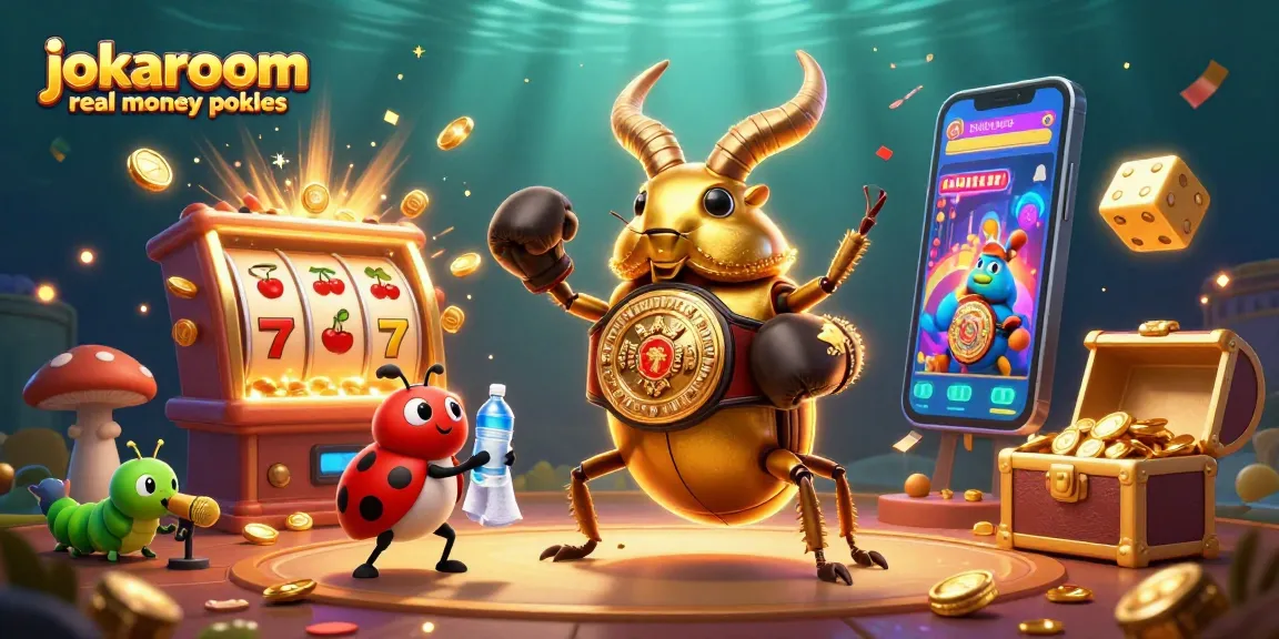 Experience thrills with jokaroom real money pokies in an exciting 3D casino illustration.