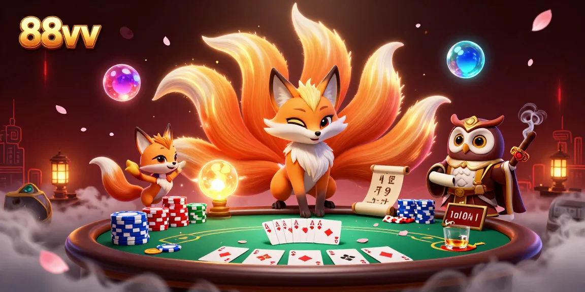 Experience thrilling gameplay action at 88vv with vibrant poker elements in a mystical casino scene.