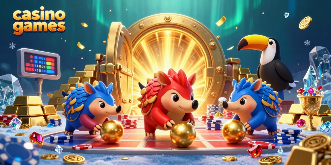 Experience thrilling casino games with dynamic pangolins amidst gold treasures and vibrant effects.